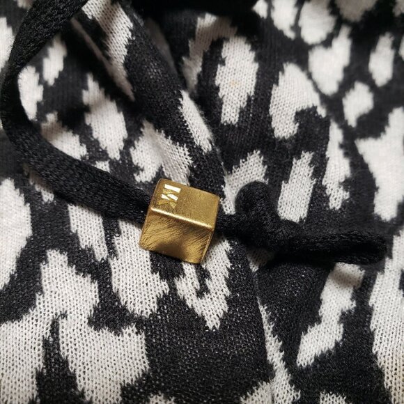 Michael Kors 100% cotton leopard cheetah wrap surplice babydoll knit sweater top - Picture 10 of 10